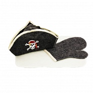 Фигурный набор "Пират" (фигурная шапка, коврик, варежка) N-000030