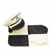 Фигурный набор "Фуражка" (фигурная шапка, коврик, варежка) N-000027